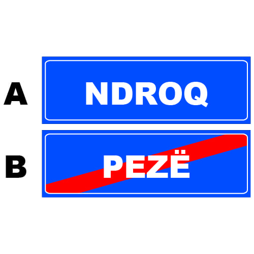 Sinjali në figurë u tregon drejtueseve te mjeteve se janë duke dalë nga territori i komunës së Pezës.