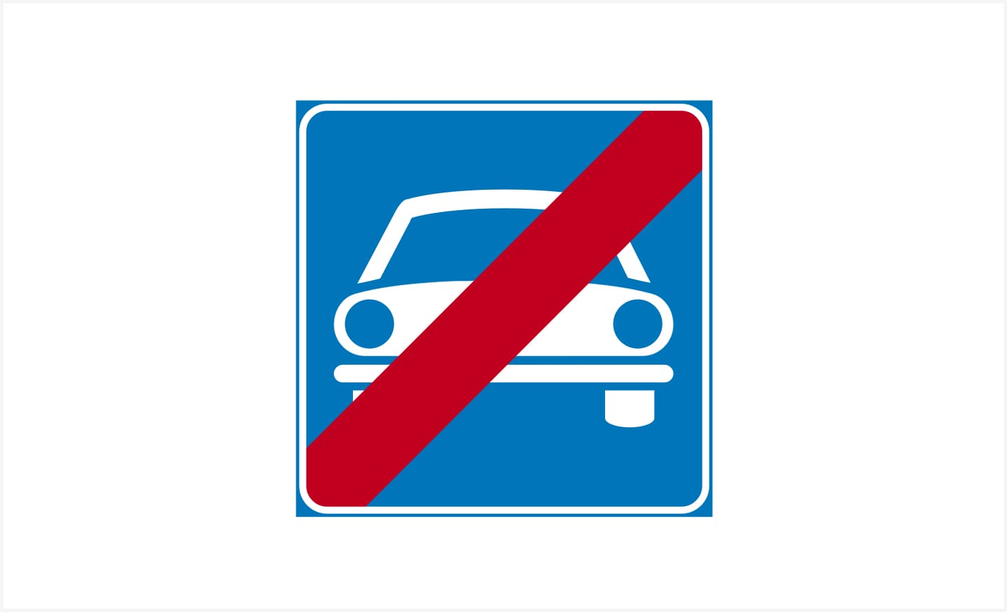 Sinjali në figurë tregon fundin e vlefshmërisë së një rruge të rezervuar për mjetet me motor.
