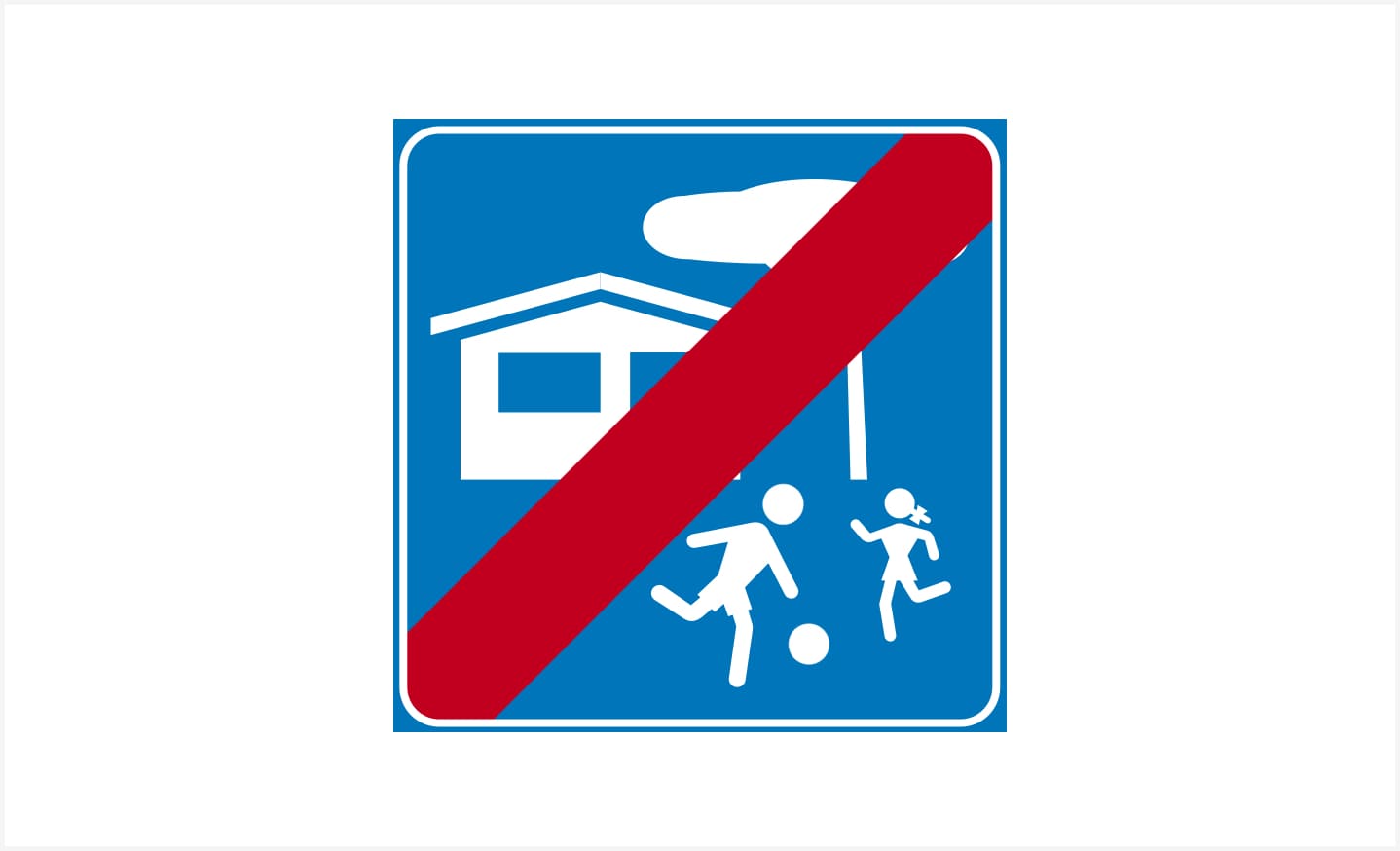 Sinjali në figurë tregon se jemi në dalje të një zone me park lojërash apo të banuar.