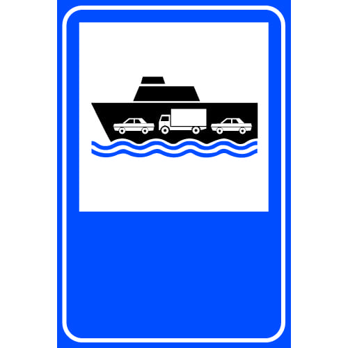 Sinjali në figurë tregon për drejtuesit e mjeteve se në afërsi ndodhet një port, që ofron shërbime për transport mjetesh.