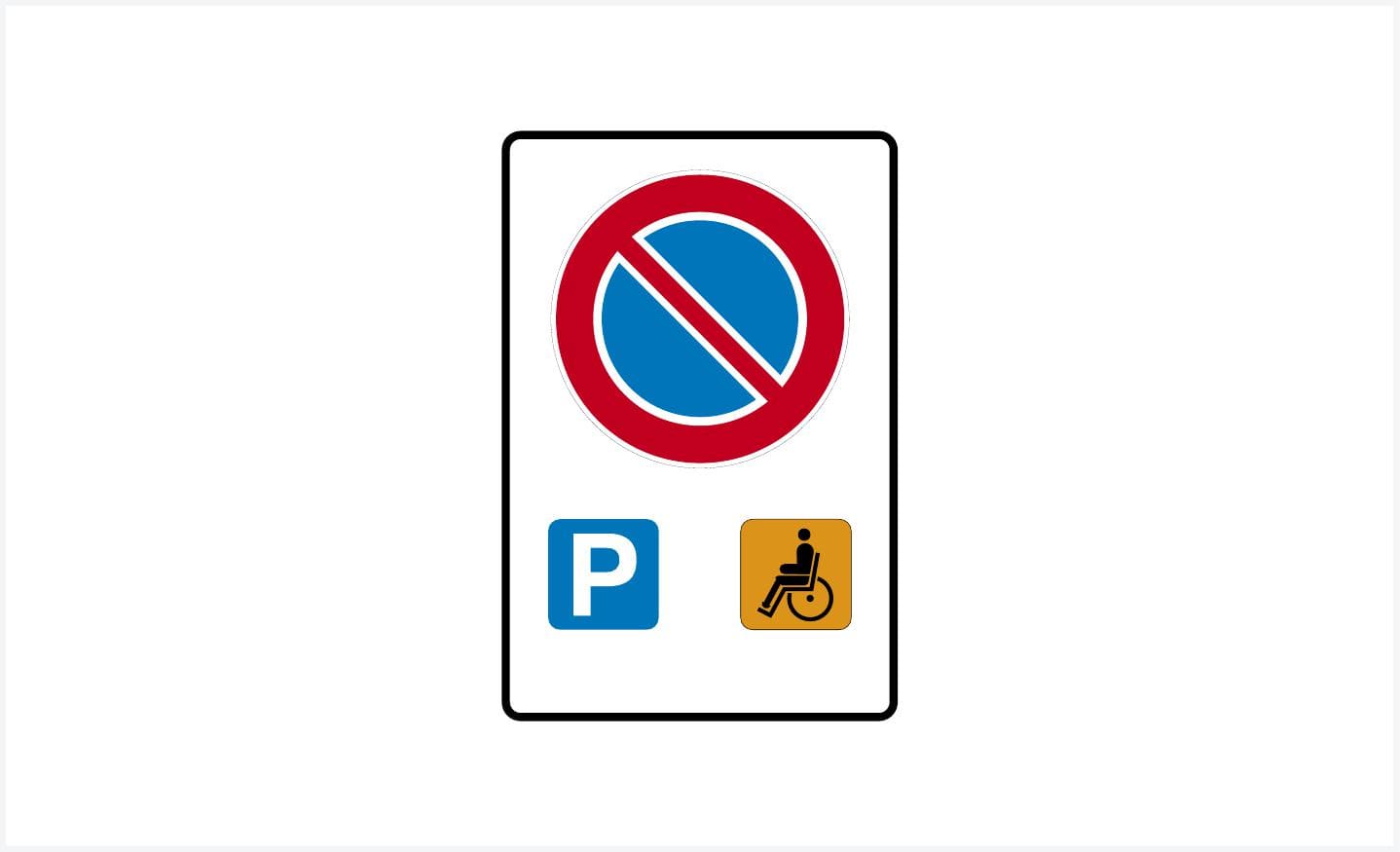 Sinjali në figurë lejon pushimin e mjeteve të invalidëve.
