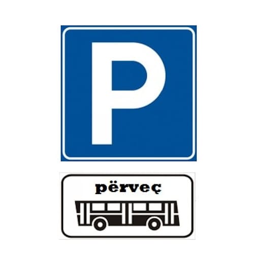 Sinjali i treguar paraqet një zonë parkimi të ndaluar për autobusët.