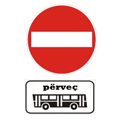 Sinjali në figurë lejon qarkullimin vetëm për autobusët.