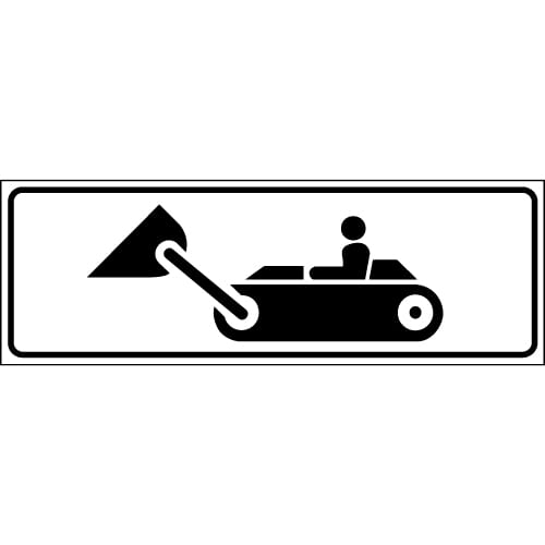 Paneli plotësues në figurë sinjalizon praninë e mjeteve të pastrimit publik që transportojnë plehra.