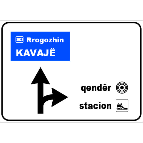 Sinjali në figurë tregon vendet, në të cilat mund të shkohet nga ky kryqëzim.
