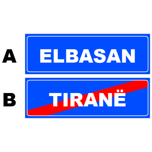 Sinjali në figurë u tregon drejtueseve të mjeteve se janë duke hyrë në territorin e Elbasanit.