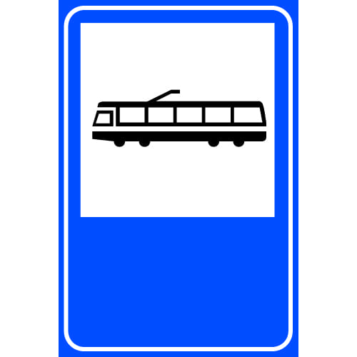 Sinjali në figurë tregon ndalim kalimi për tramvajet e shërbimit publik interurban.