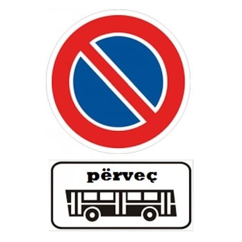 Sinjali në figurë ndalon qëndrimin e autobusëve.